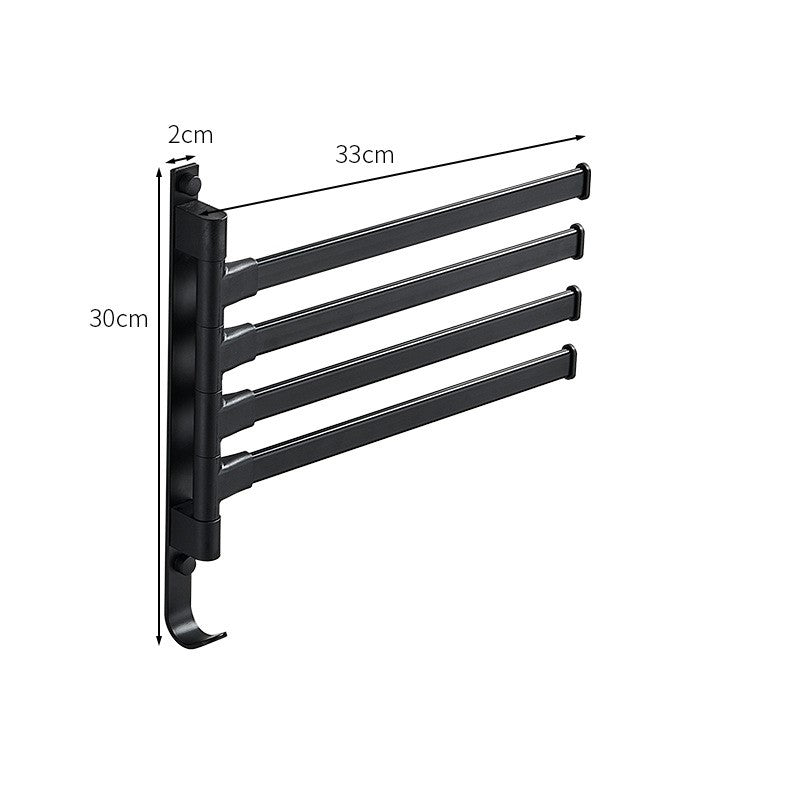 Modern Black Metal Towel Holder Rack