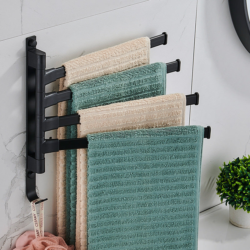 Modern Black Metal Towel Holder Rack