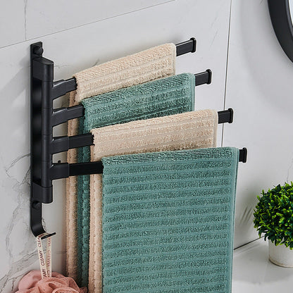 Modern Black Metal Towel Holder Rack