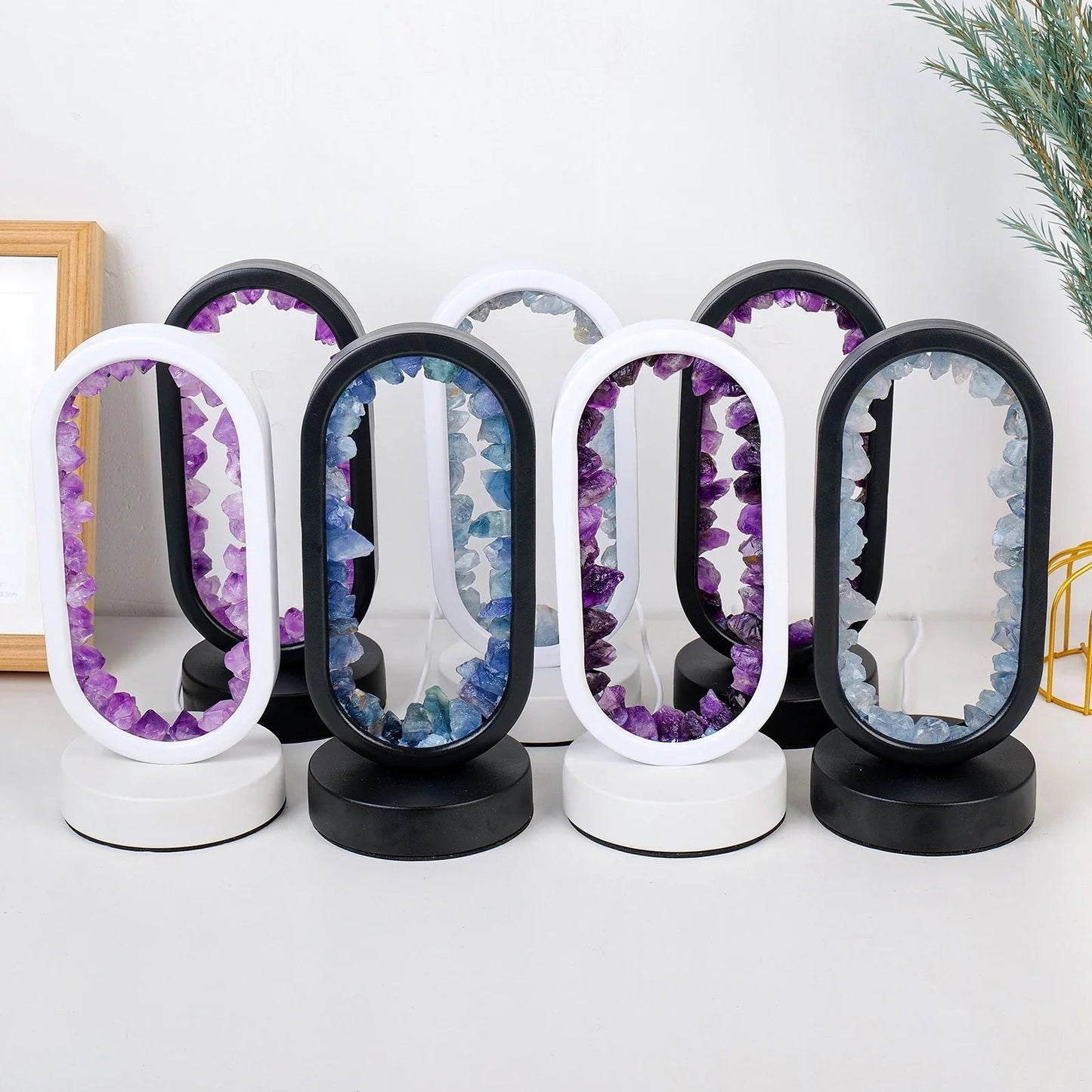 Purple Glass Table Lamp