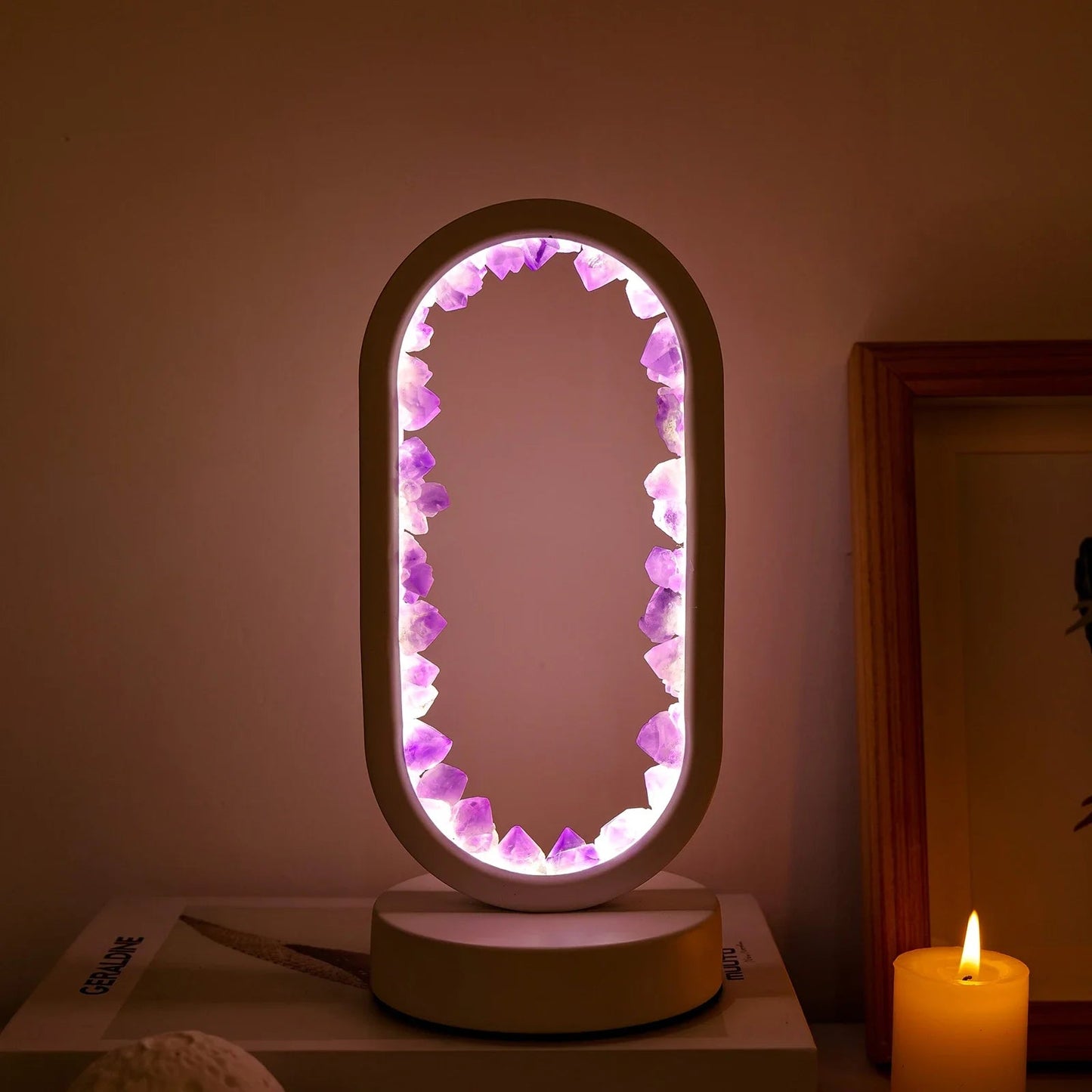 Purple Glass Table Lamp