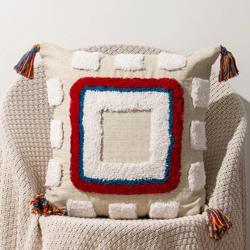 Colorful Moroccan Throw Pillow in Bohemian Design