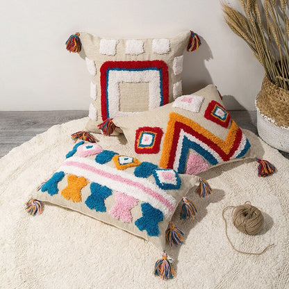 Colorful Moroccan Throw Pillow in Bohemian Design