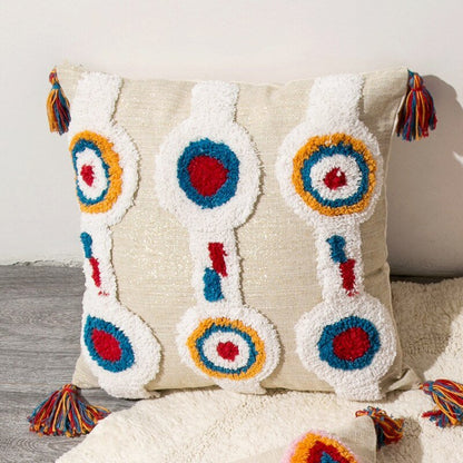 Colorful Moroccan Throw Pillow in Bohemian Design - Fesara