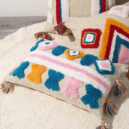Colorful Moroccan Throw Pillow in Bohemian Design