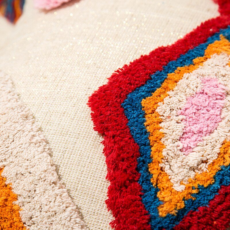 Colorful Moroccan Throw Pillow in Bohemian Design