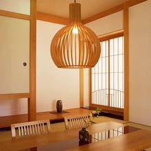 Natural Wood Hanging Lamp