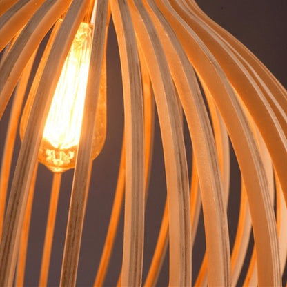 Natural Wood Hanging Lamp