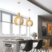 Natural Wood Hanging Lamp