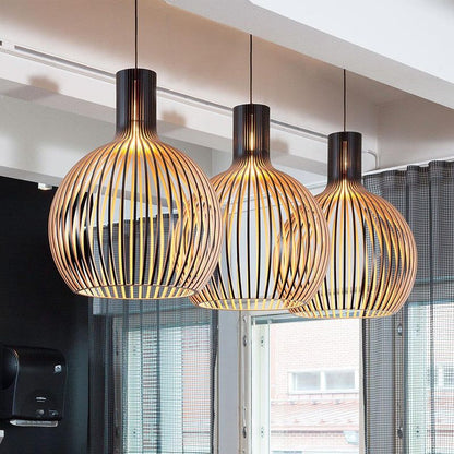 Natural Wood Hanging Lamp