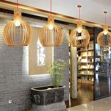 Natural Wood Hanging Lamp