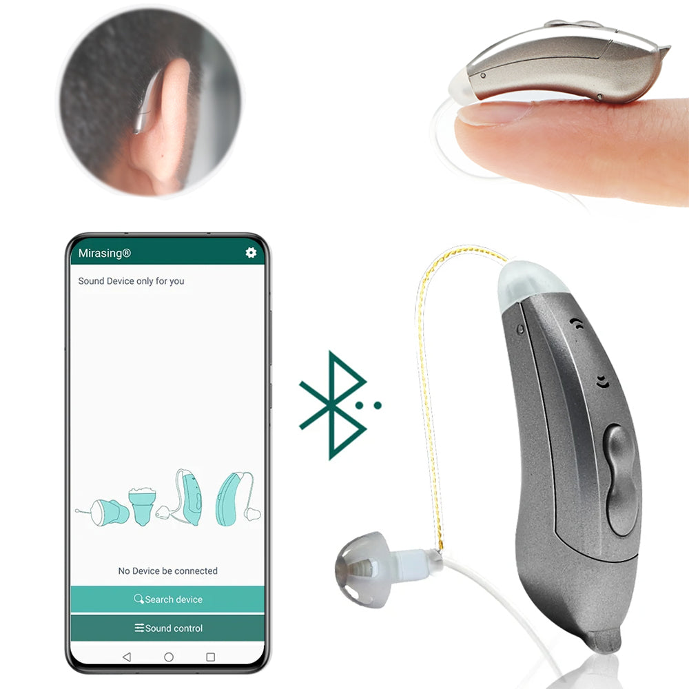 Discreet Behind Ear Hearing Aids With Mobile App - Fesara