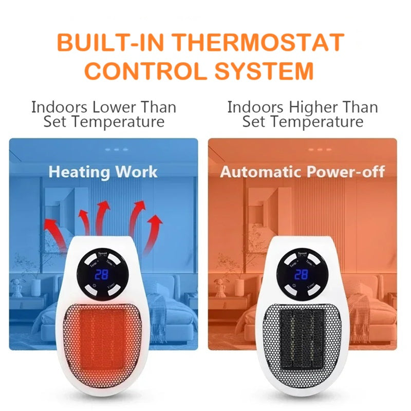 Compact Electric Space Heater with Digital Display