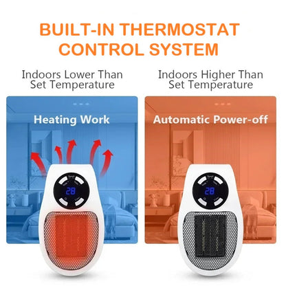 Compact Electric Space Heater with Digital Display
