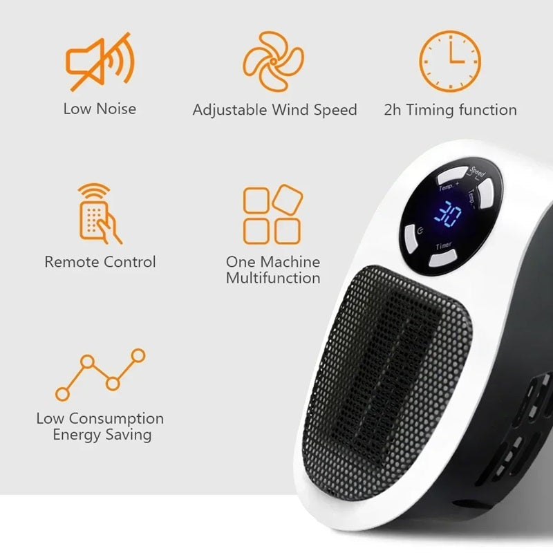 Compact Electric Space Heater with Digital Display