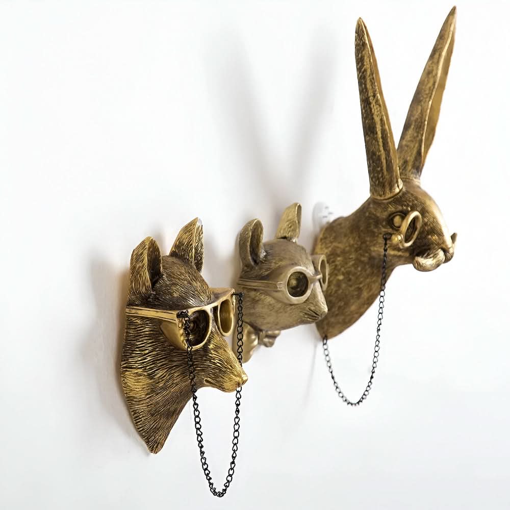 Unique Resin Wildlife Wall Hooks Decor - Fesara