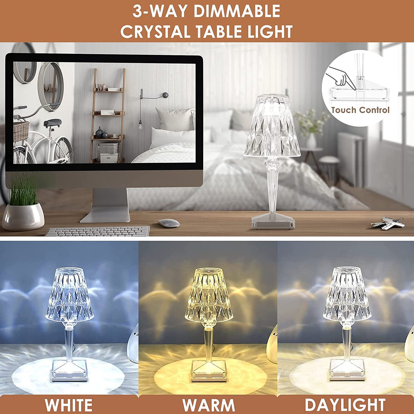 Luxury Crystal LED Desk Lamp