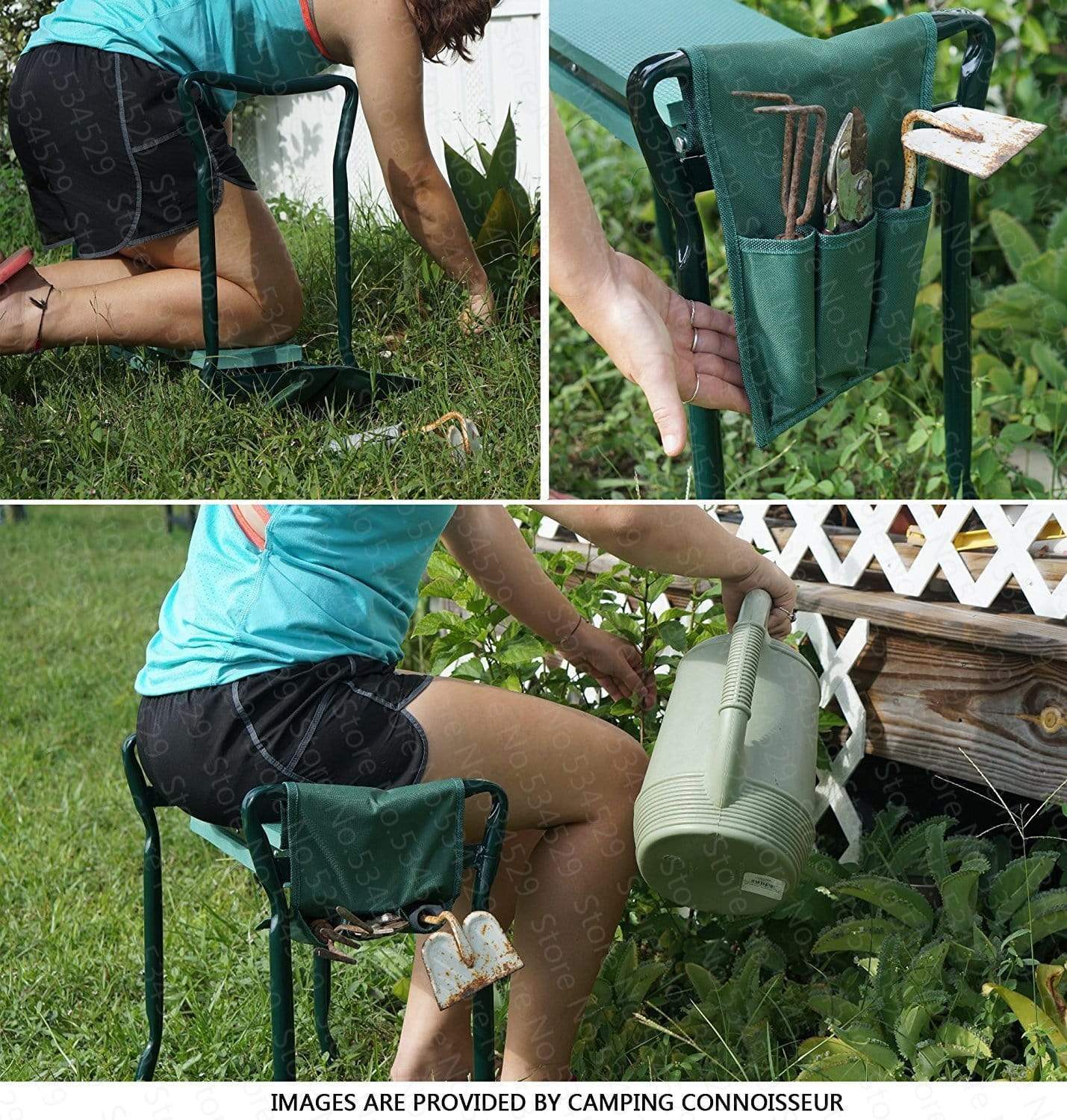 Portable Garden Kneeling Bench with Cushion