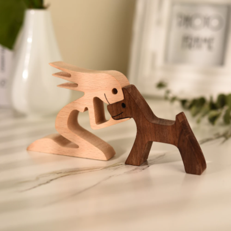 Handcrafted Wooden Hugo Figurine Sculpture - Fesara