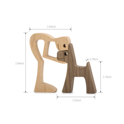 Handcrafted Wooden Hugo Figurine Sculpture
