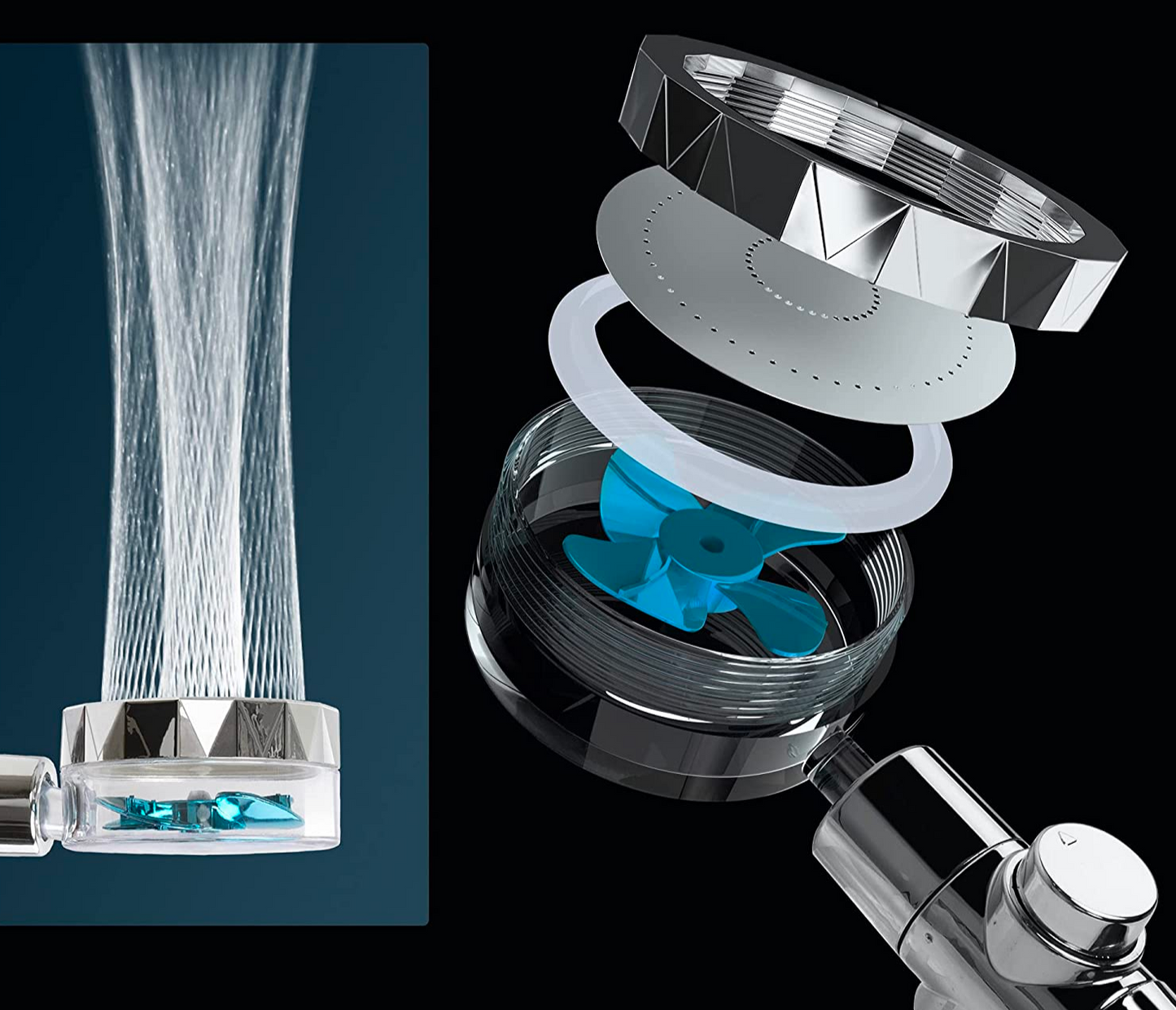 Powerful Filtered Shower Head with Turbo Jet Spray