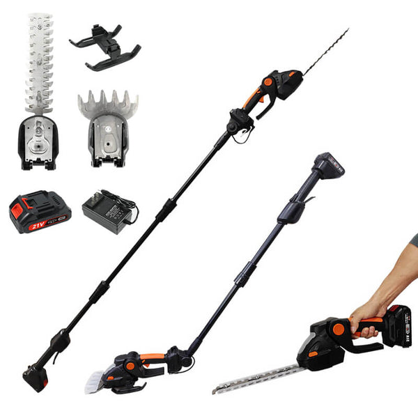 Compact 4-in-1 Long Reach Hedge Cutter for Garden Shrubs - Fesara