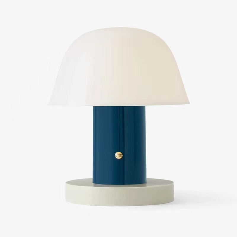 Natural Glow Wooden Mushroom Desk Lamp