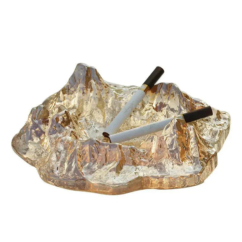 Frosty Mountain Glass Ashtray Decor