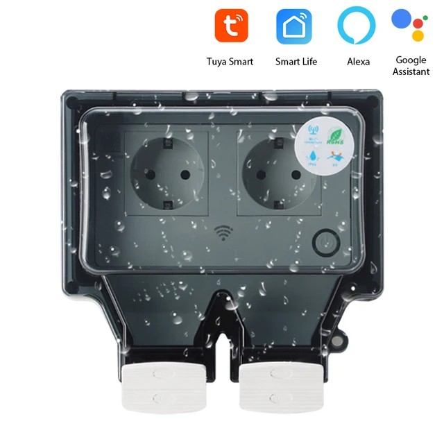 Wireless Outdoor Plug - Waterproof Smart Socket with WiFi Control
