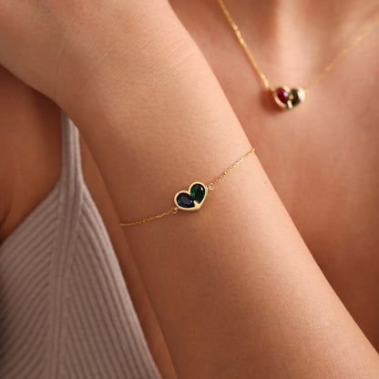 Eternal Love Birthstone Heart Necklace Set