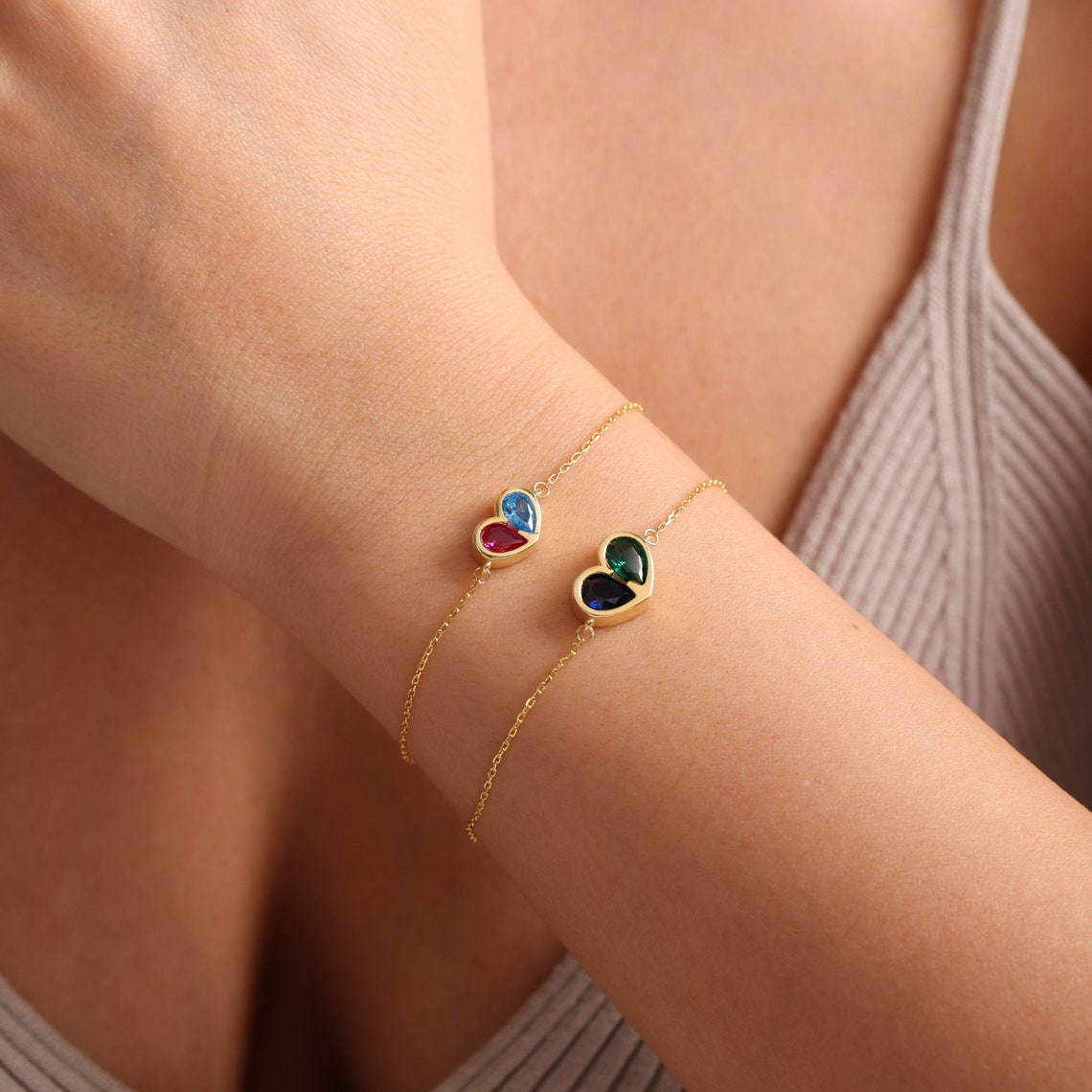 Eternal Love Birthstone Heart Necklace Set