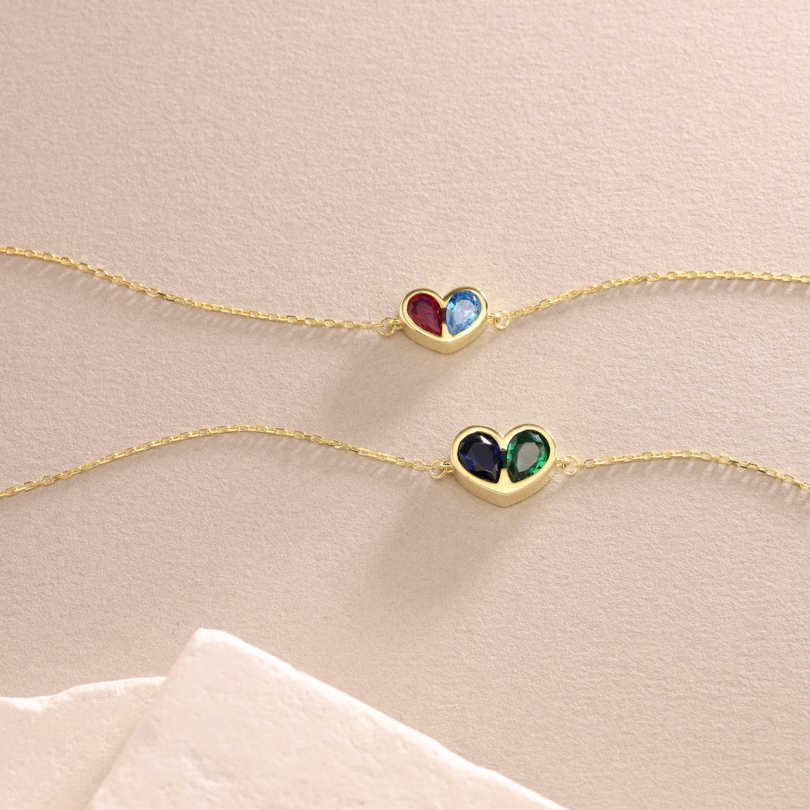 Eternal Love Birthstone Heart Necklace Set