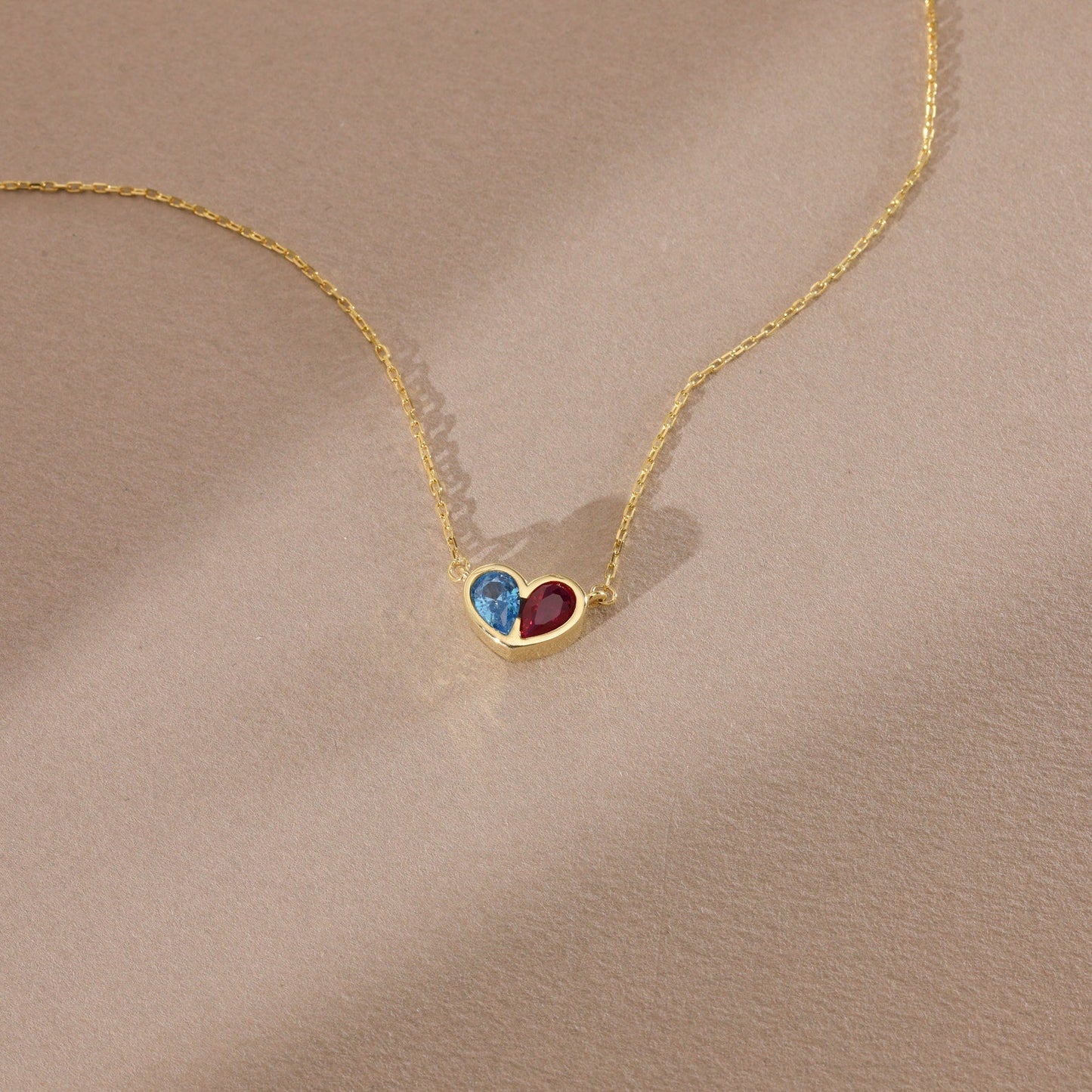Eternal Love Birthstone Heart Necklace Set
