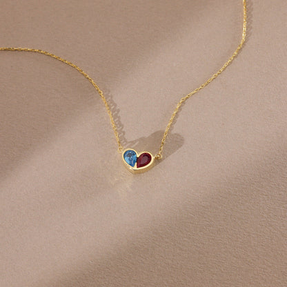Eternal Love Birthstone Heart Necklace Set
