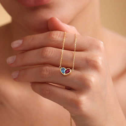 Eternal Love Birthstone Heart Necklace Set