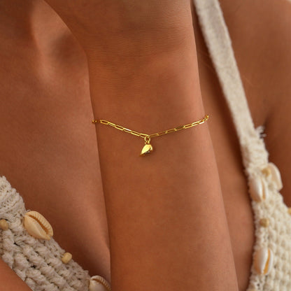 Romantic Magnetic Link Heart Charm Bracelet Set