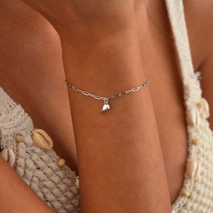 Romantic Magnetic Link Heart Charm Bracelet Set