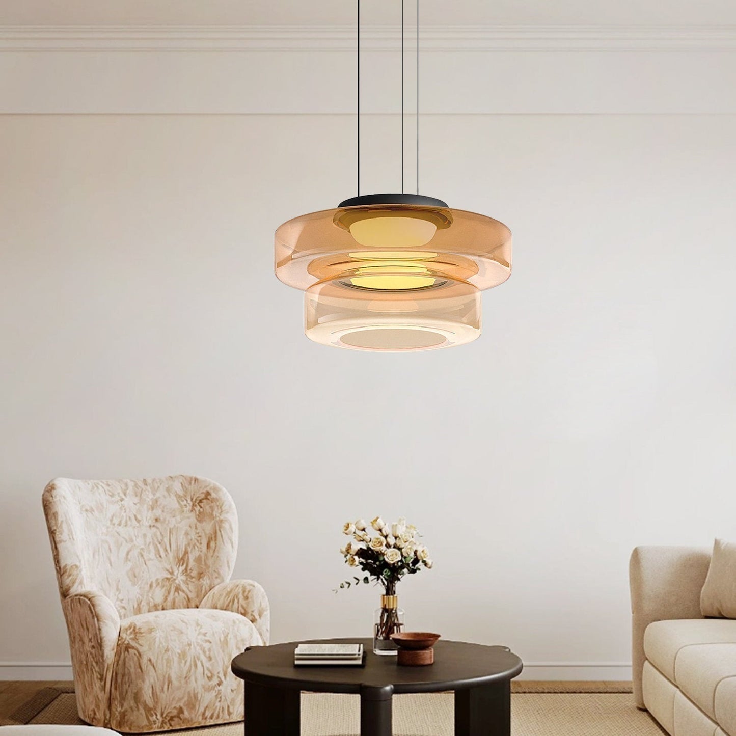 Stylish Glass Pendant Light in Retro Design