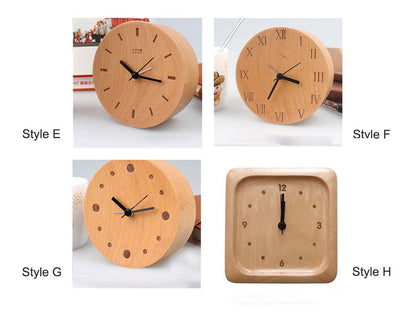 Simple Wooden Digital Alarm Clock for Bedside Table