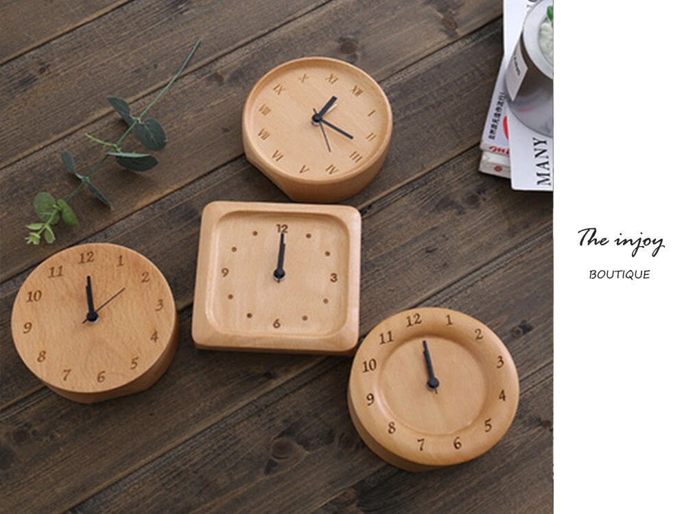 Simple Wooden Digital Alarm Clock for Bedside Table