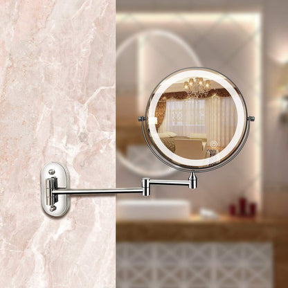 Modern LED Lighted Vanity Mirror with Chrome Border