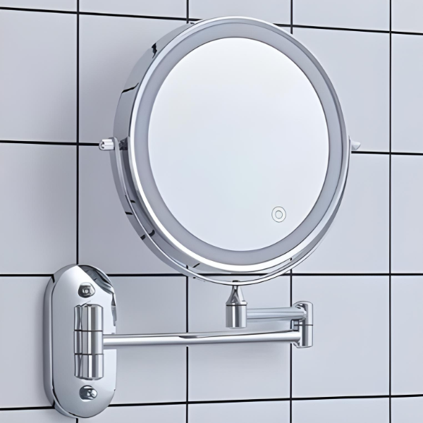 Modern LED Lighted Vanity Mirror with Chrome Border