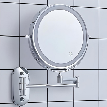 Modern LED Lighted Vanity Mirror with Chrome Border
