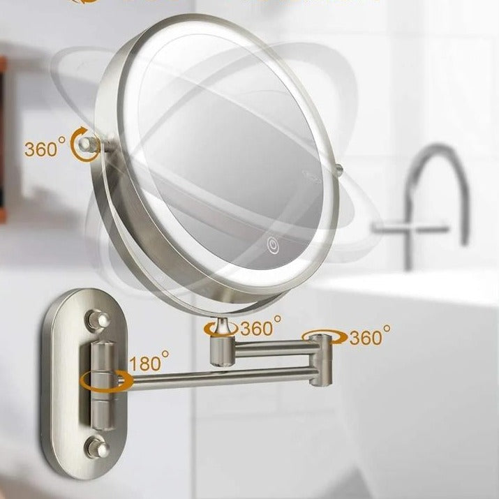 Modern LED Lighted Vanity Mirror with Chrome Border