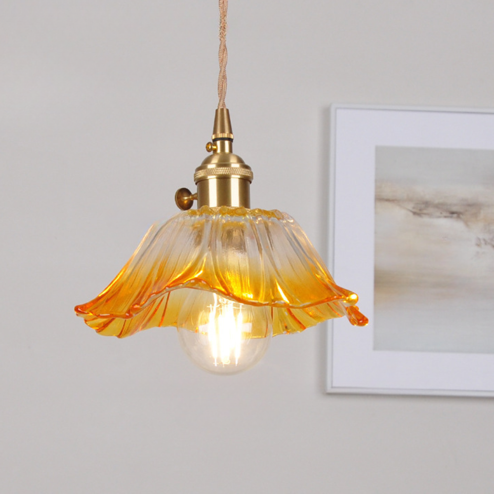 Classic Floral Hanging Lamp Fixture - Fesara