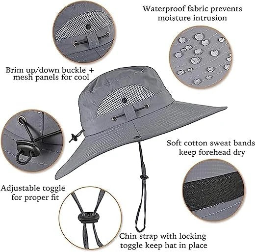 Cooling Solar Powered Sun Hat for Men with Dual Fans