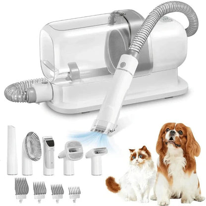 Quiet Pet Grooming Vacuum with Clippers and Brush Set