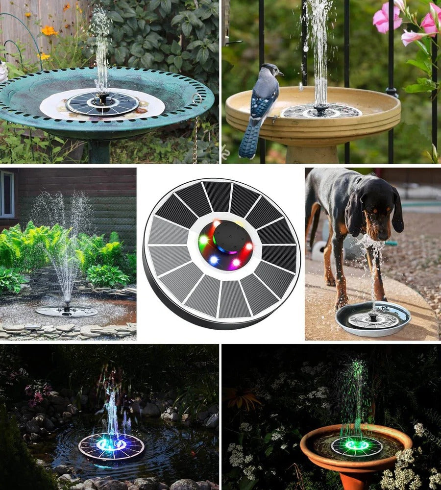 Solar Powered LED Water Fountain