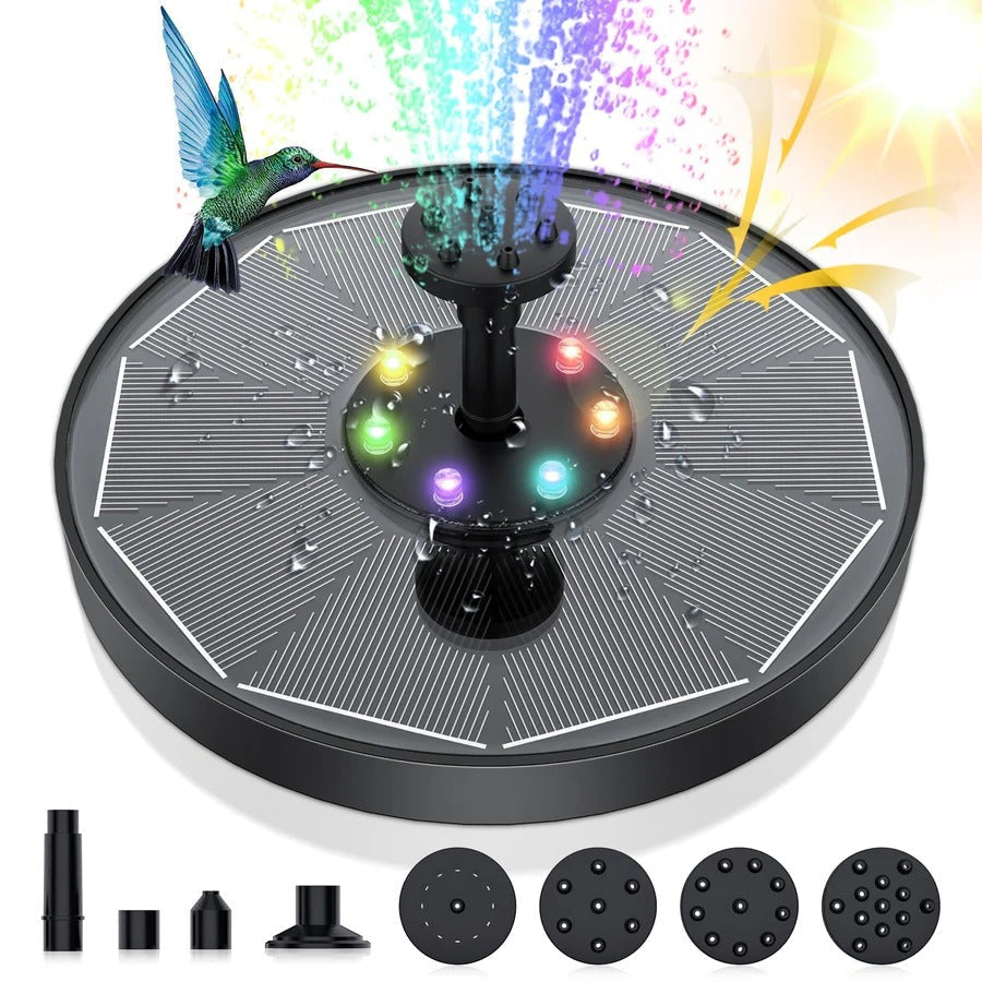 Solar Powered LED Water Fountain