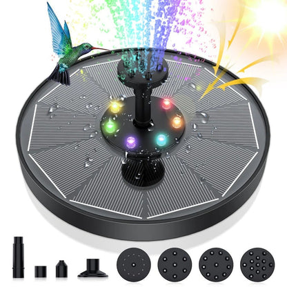 Solar Powered LED Water Fountain